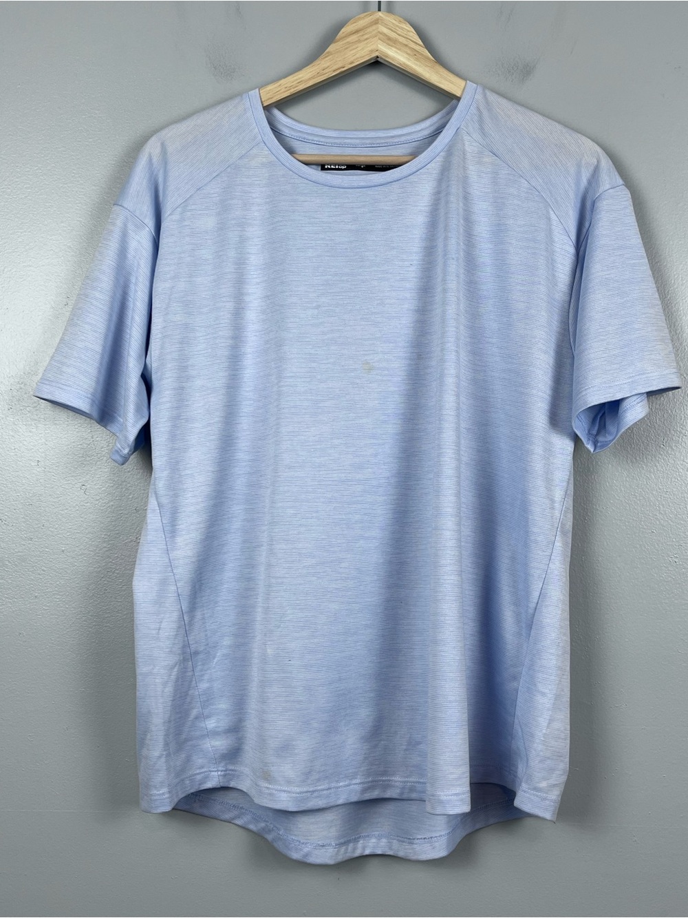 REI Co-op Women's Lightweigth Heathered Blue Performance T-Shirt Size L Gorpcore